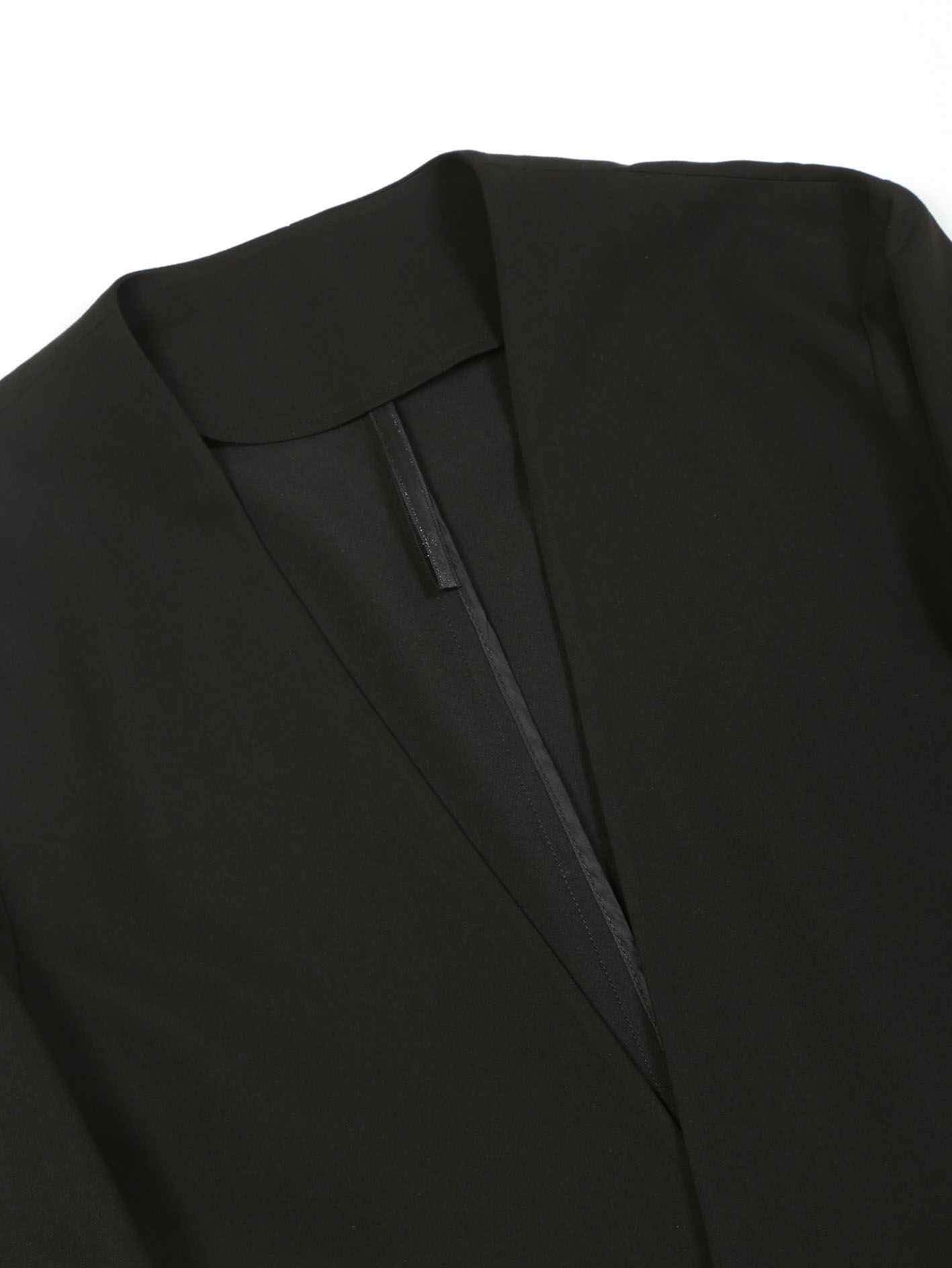 T/Rライトギャバ ノーカラージャケット - No-collar Jacket - BLACK