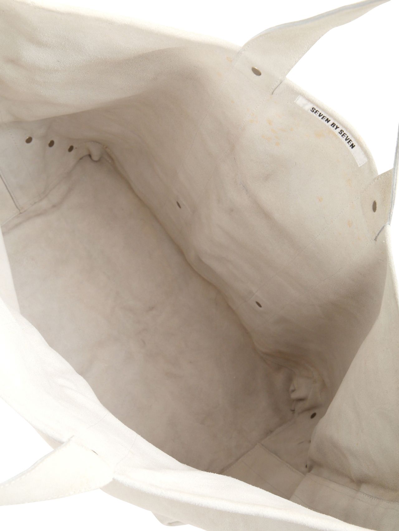 レザートートバッグ LEATHER TOTE BAG - Cow split leather - WHITE