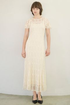 レース ミニパフ ワンピース - LACE MINI PUFF SLEEVE ONEPIECE - IVORY