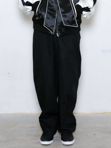 KIDILL - ワイド ボンテージ パンツ - WIDE BONDAGE PANTS DRY TWILL - BLACK | ADDICT WEB  SHOP