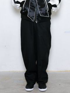ワイド ボンテージ パンツ - WIDE BONDAGE PANTS DRY TWILL - BLACK