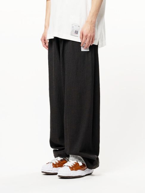 スウェット レイヤード ウール パンツ - Sweat Layered Wool Pants (DARK BROWN)