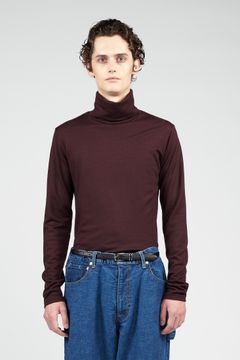 ウォッシャブル ウール タートルネック カットソー  - Washable Wool Turtle Neck BORDEAUX