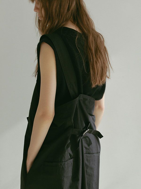 ノースリーブカシミヤニットPO - BLACK