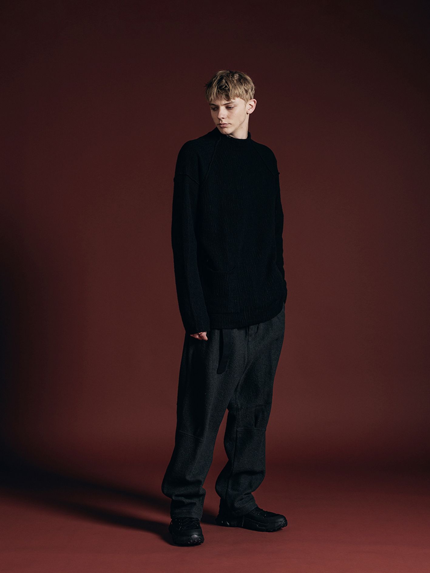 コットン カシミヤ スウェット cotton/cashmere sweater - VI-3655-07 - A-BLACK
