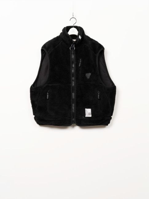 【26AW】 ワイドバッグボアベスト - Wide Back Boa Vest - BLACK