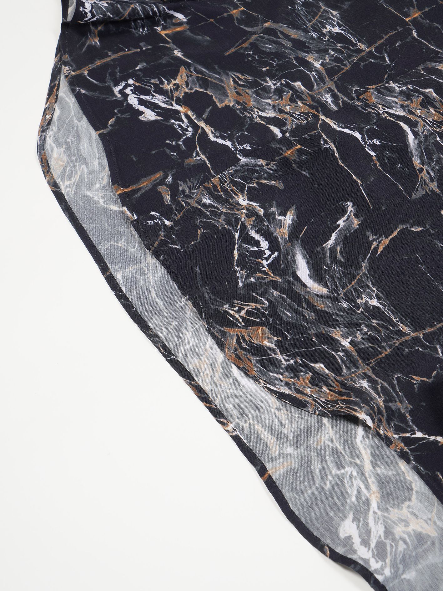 Visファイユマーブルプリント レギュラーシャツ - Regular Shirt - BLACK MARBLE