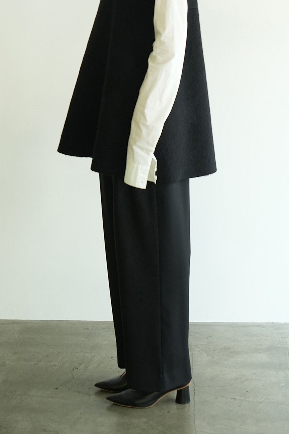 CLANE - ウールベーシックタックパンツ - WOOL BASIC TUCK PANTS