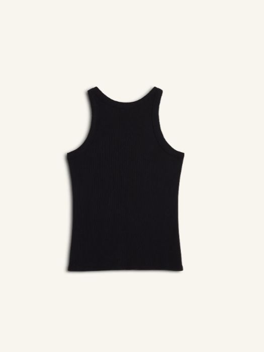 【レディース】 PARIS ロゴ リブ タンクトップ （black)