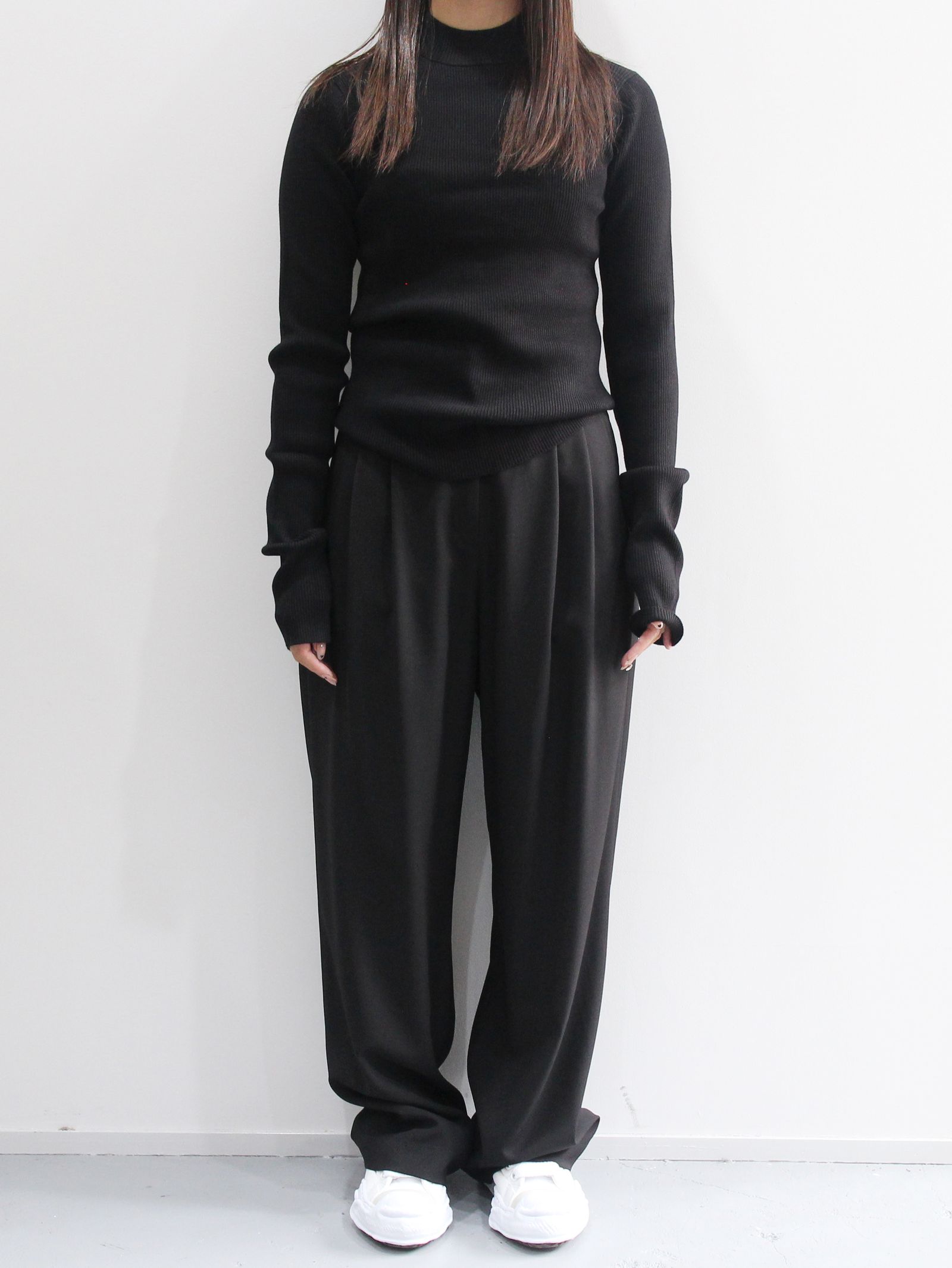 CLANE - ハイネックリブニット - H/N RIB KNIT TOPS - BLACK | ADDICT