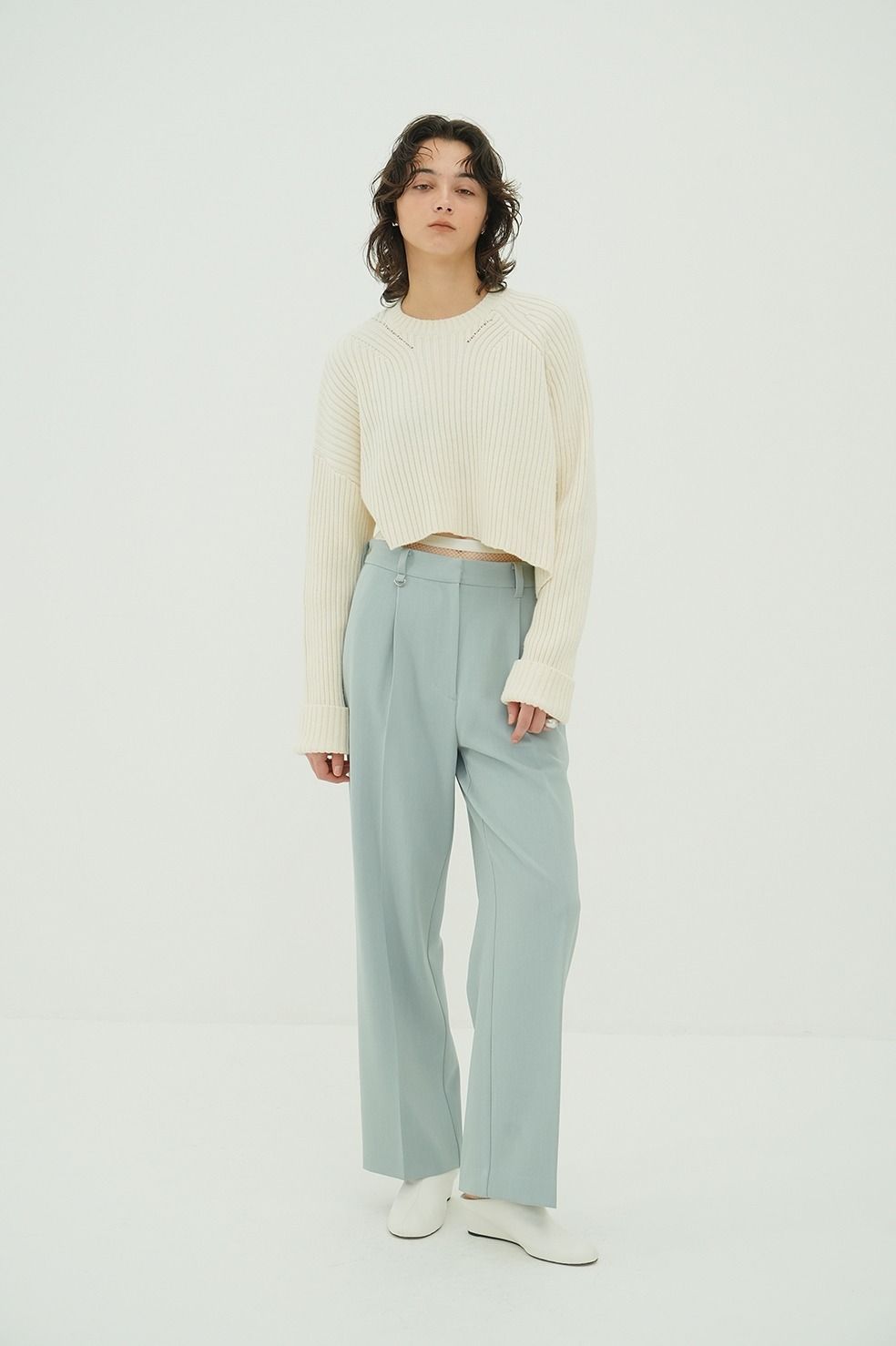 ツーウェイタックストレートパンツ - 2WAY TUCK STRAIGHT PANTS (BLUE)