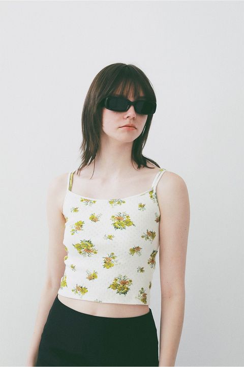 マルチウェイキャミソール - MANY WAY FLOWER CAMI TOPS (YELLOW)