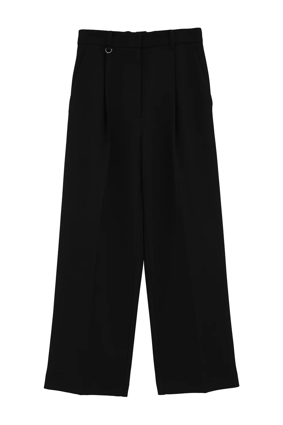 2WAY TUCK STRAIGHT PANTS BLACK - タックストレートパンツ