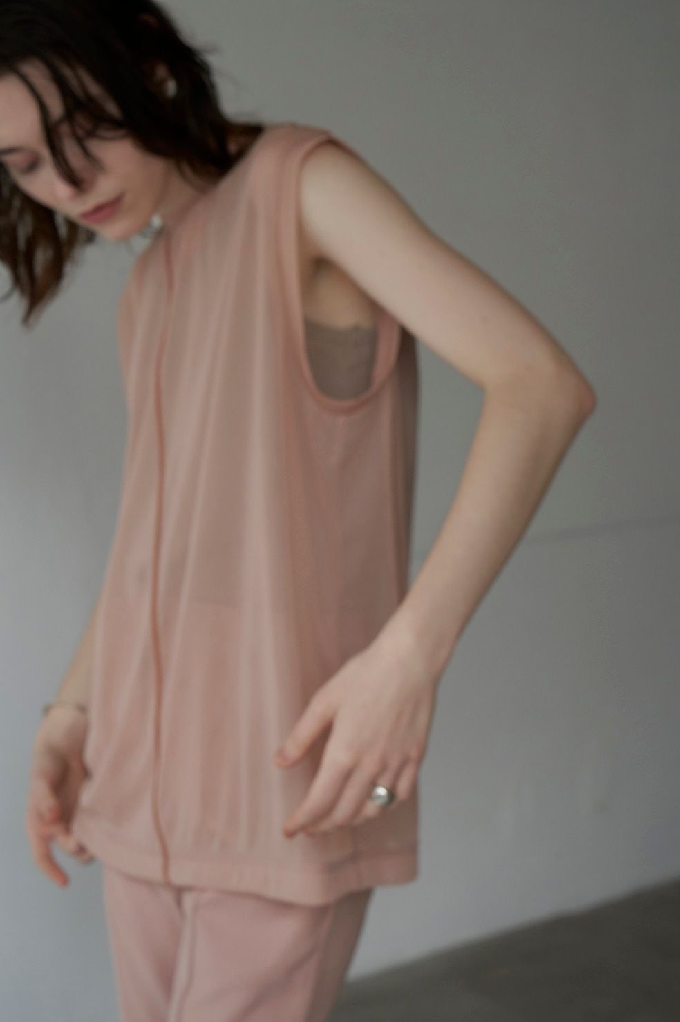 LINE SHEER N/S TOPS - PINK