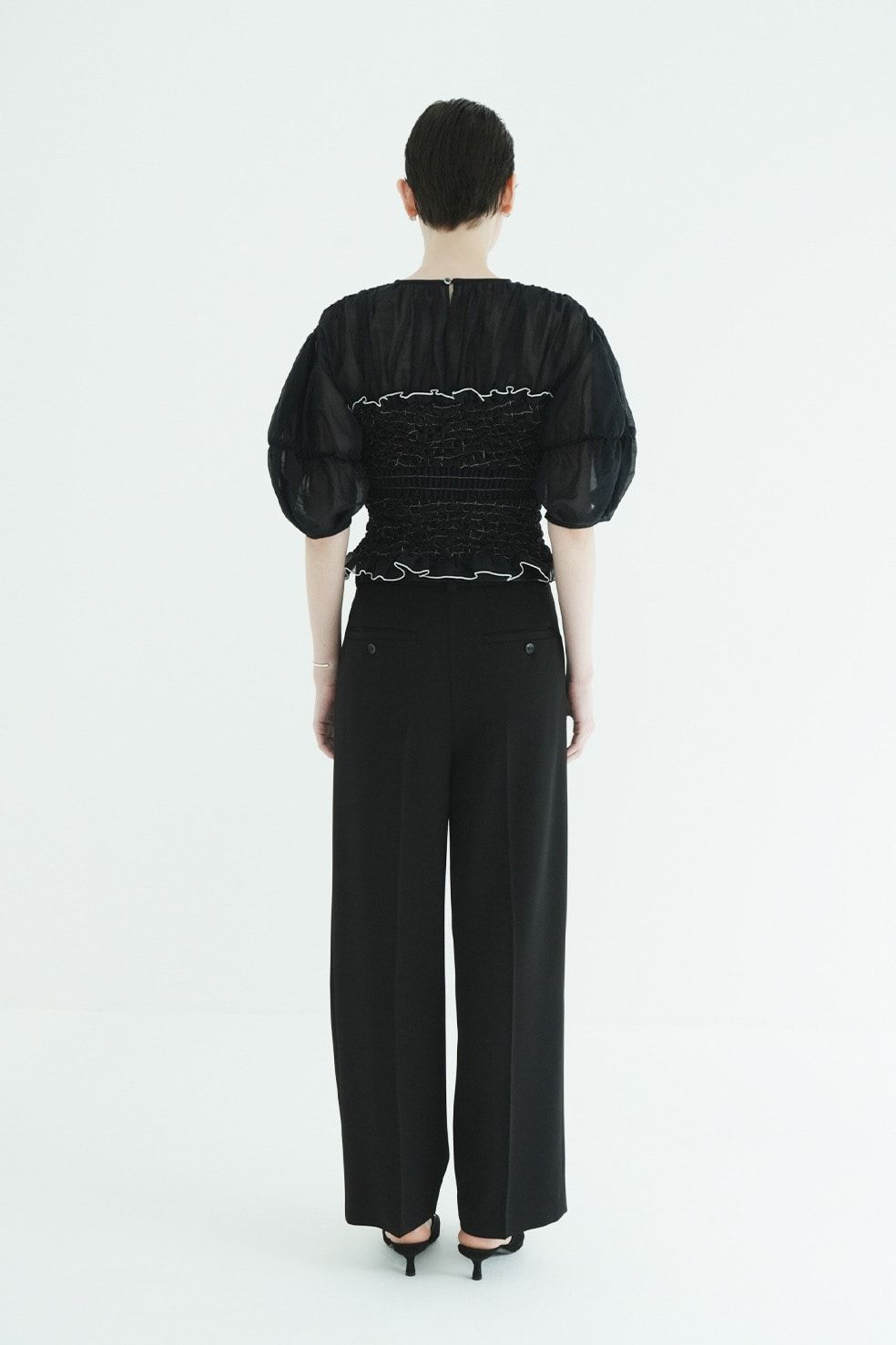 ツーウェイタックストレートパンツ - 2WAY TUCK STRAIGHT PANTS (BLACK)