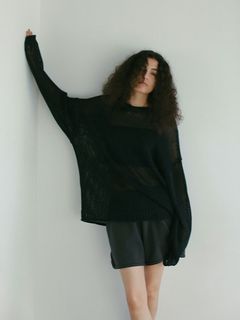 リネンボトルネックローゲージニットプルオーバー - NAVY
