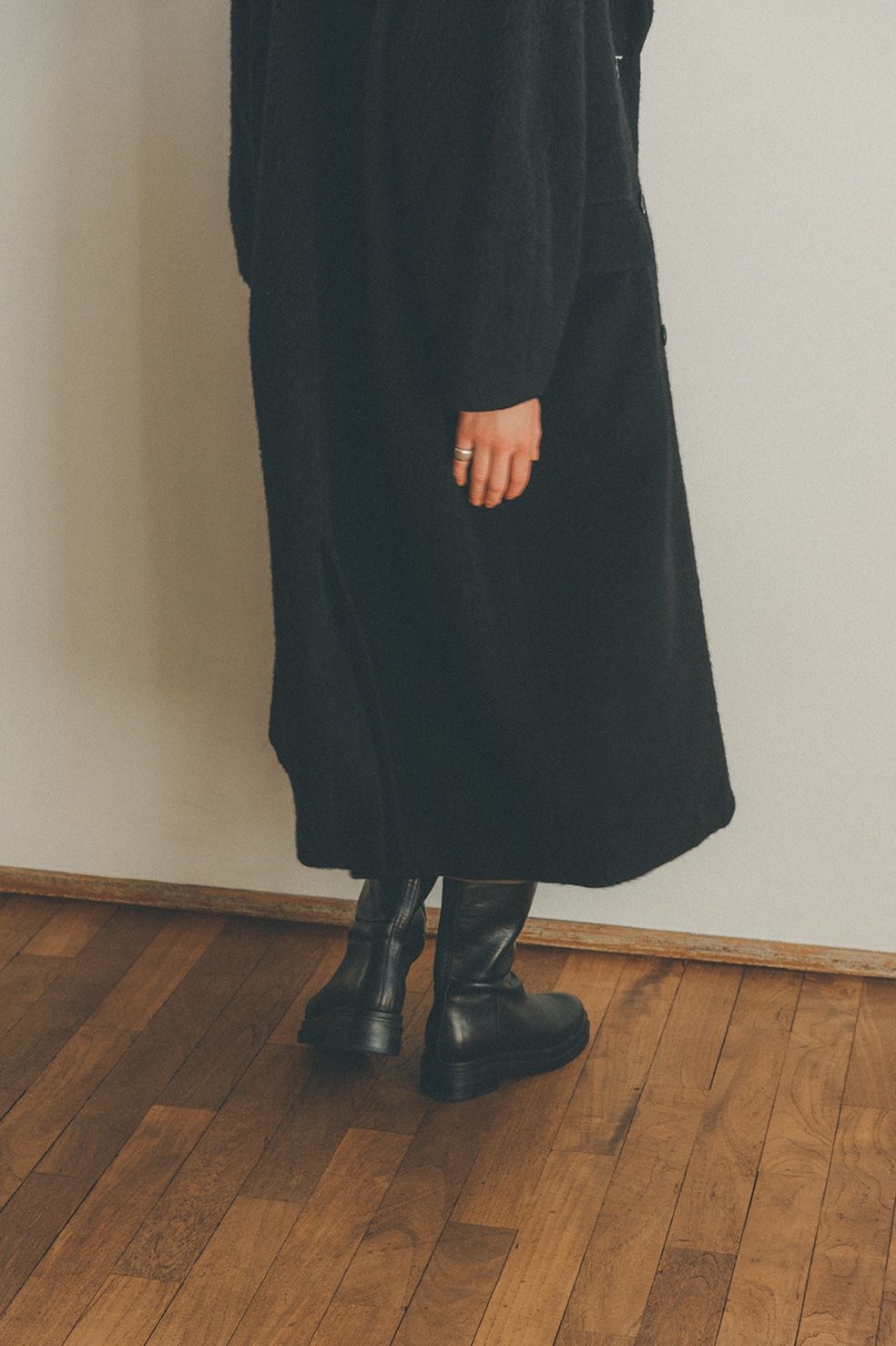 CLANE - ダブルウールロングコート - DOUBLE WOOL LONG COAT - BLACK