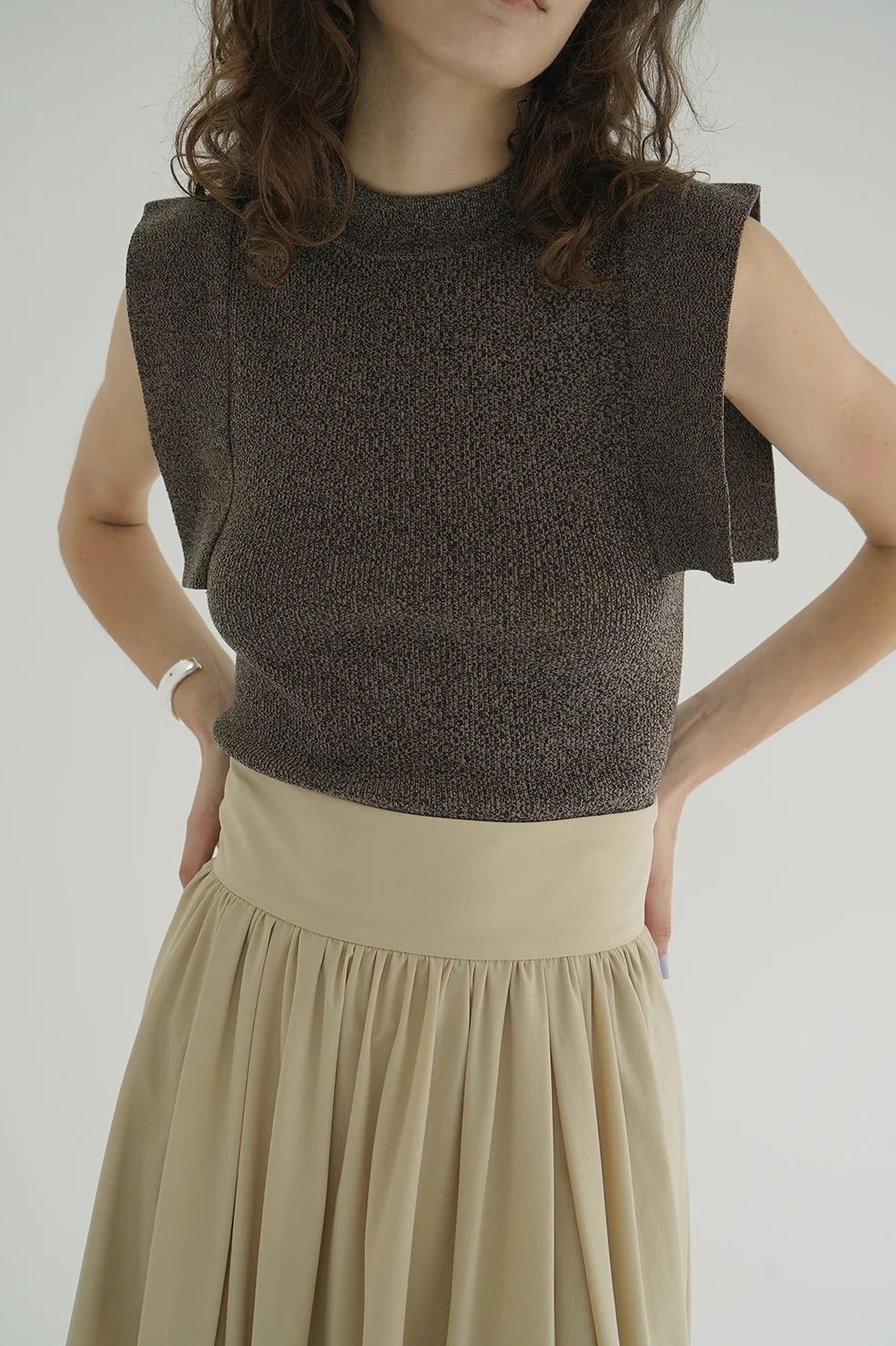 スクエアスリーブニットトップス | SQUARE SLEEVE KNIT TOPS - MIX