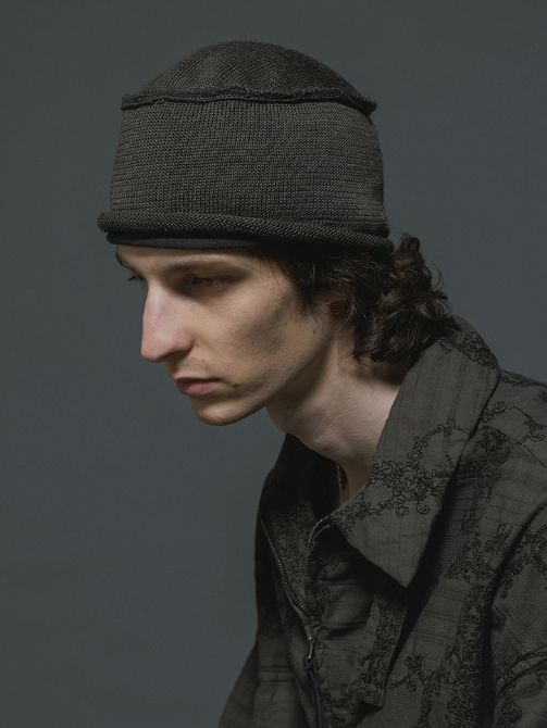 ニットビーニー / キャップ (B-GREY/KHAKI)