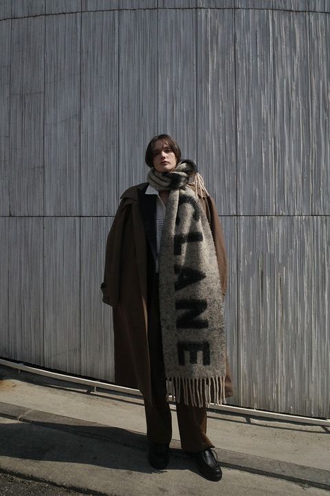 ステンカラーコート - BULKY LINE STAIN COAT (BROWN)