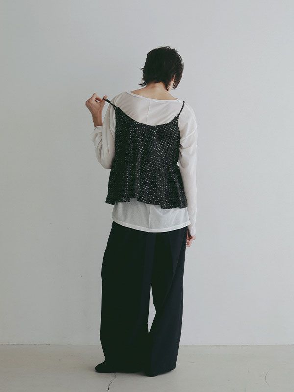 コットンドビーカシュクールキャミソール (BLACK)
