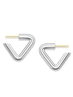 【両耳用】TRIANGLE 501 WHITE トライアングル ピアス シルバー925 /18Kポスト