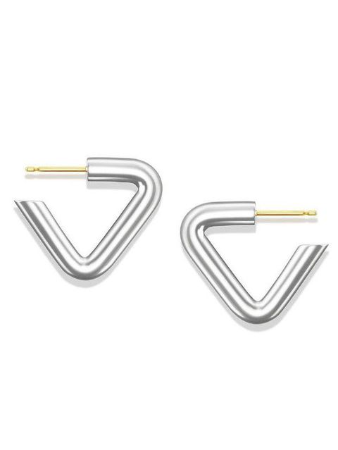 【両耳用】TRIANGLE 501 WHITE トライアングル ピアス シルバー925 /18Kポスト