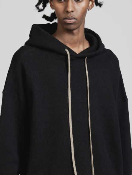コットンウール スウェットフーディ - COTTON/WOOL SWEAT HOODIE BLACK