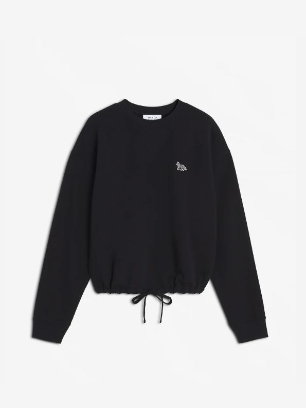 【レディース】 ベイビー フォックス パッチ ドローストリング コンフォート スウェットシャツ - BLACK