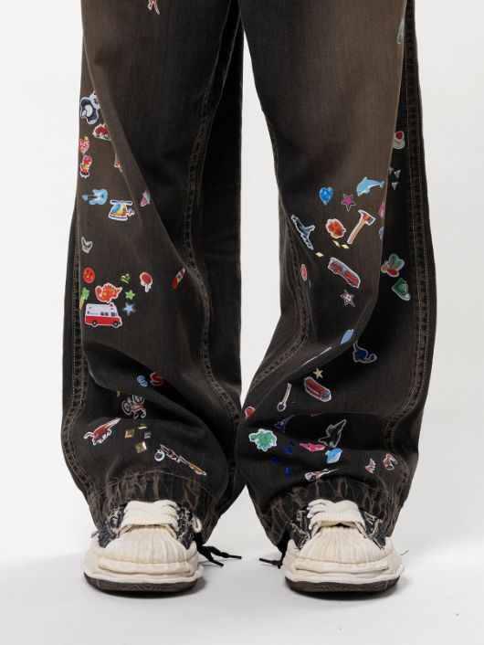 ステッカーデニム - BAKER JEANS w ST (BLACK)