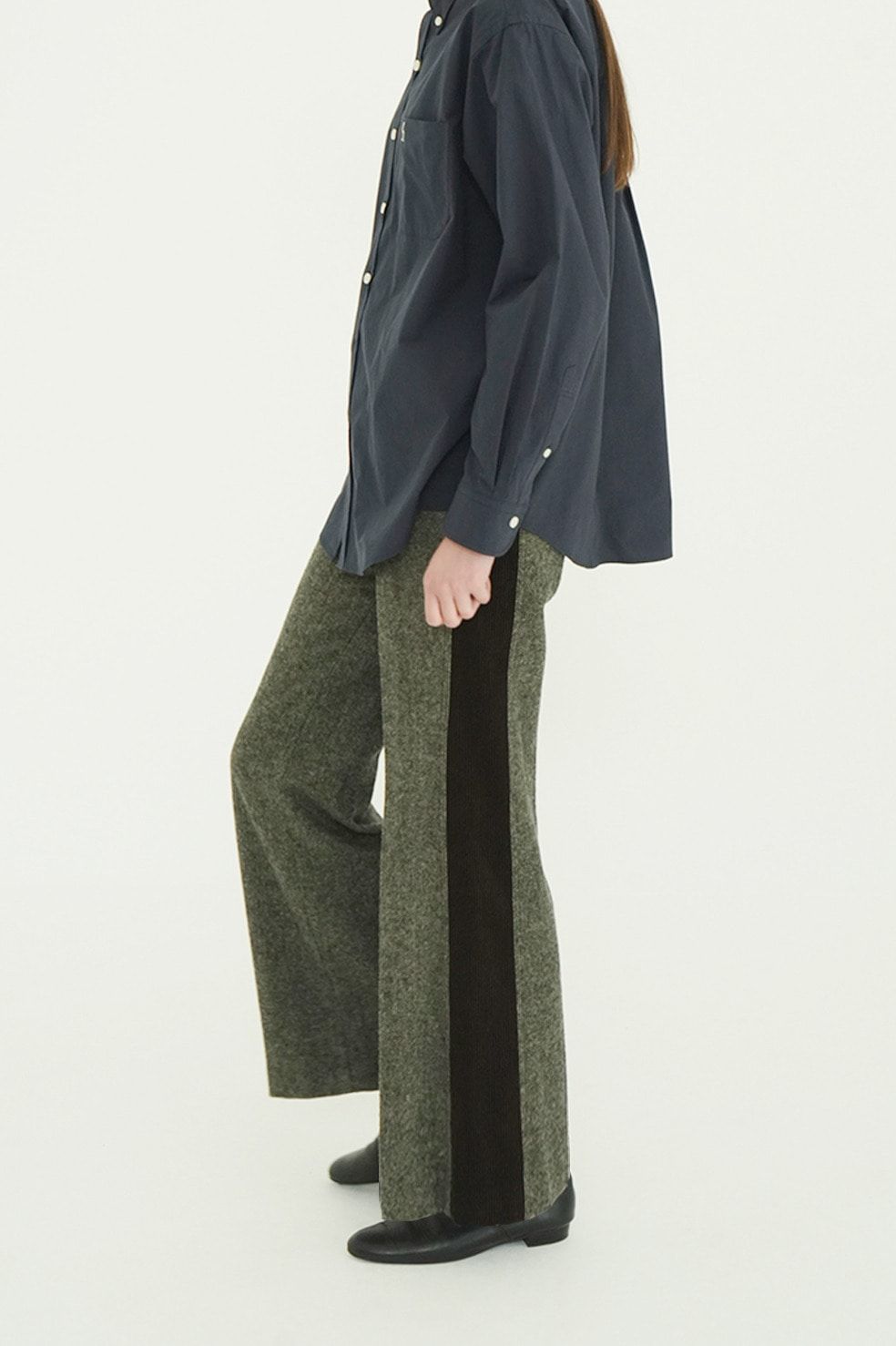 コーデュロイパネルメランジパンツ - CORDUROY PANEL MELANGE PANTS (MIX)