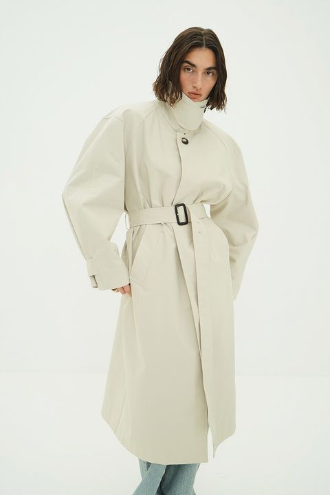 ステンカラーコート	- BULKY LINE STAIN COAT (BEIGE)