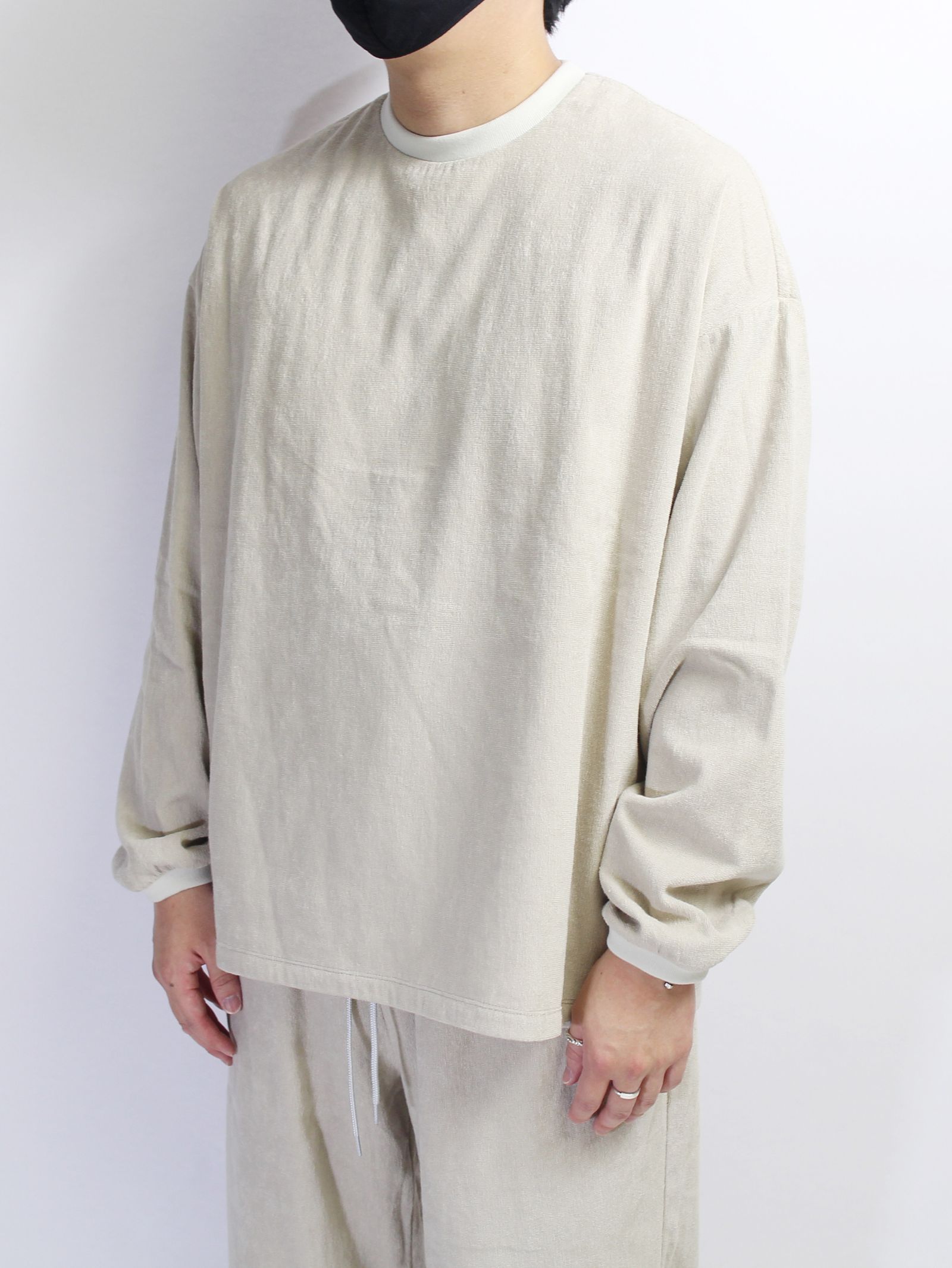 ロングスリーブ Tシャツ 1ミリパイル - BEIGE