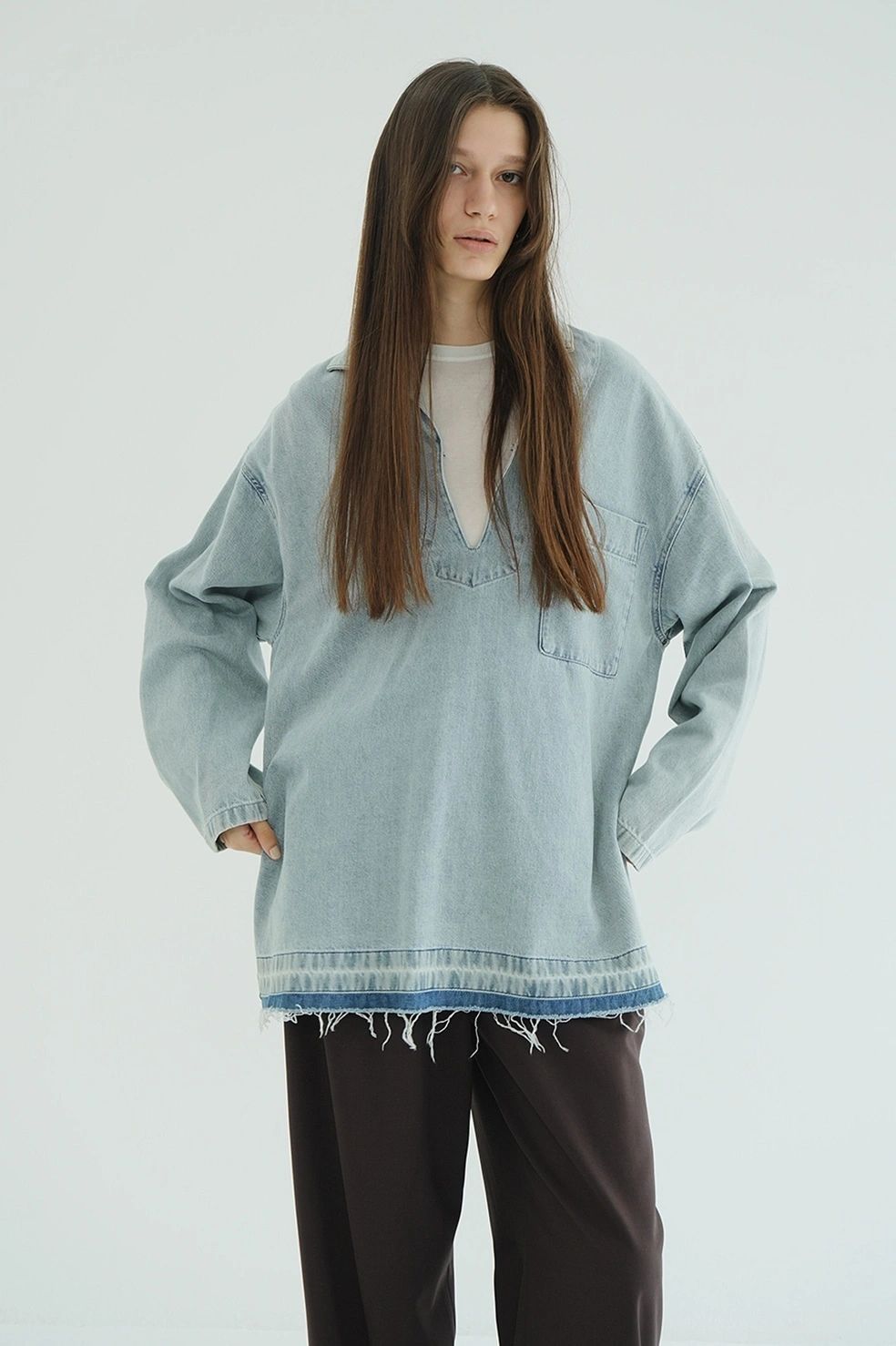ライトオンス デニムシャツ - DENIM OVER SKIPPER SHIRTS (INDIGO)