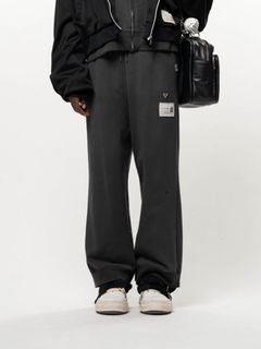 トラック パンツ レイヤード スウェット パンツ - Track Pants Layered Sweat Pants (BLACK)