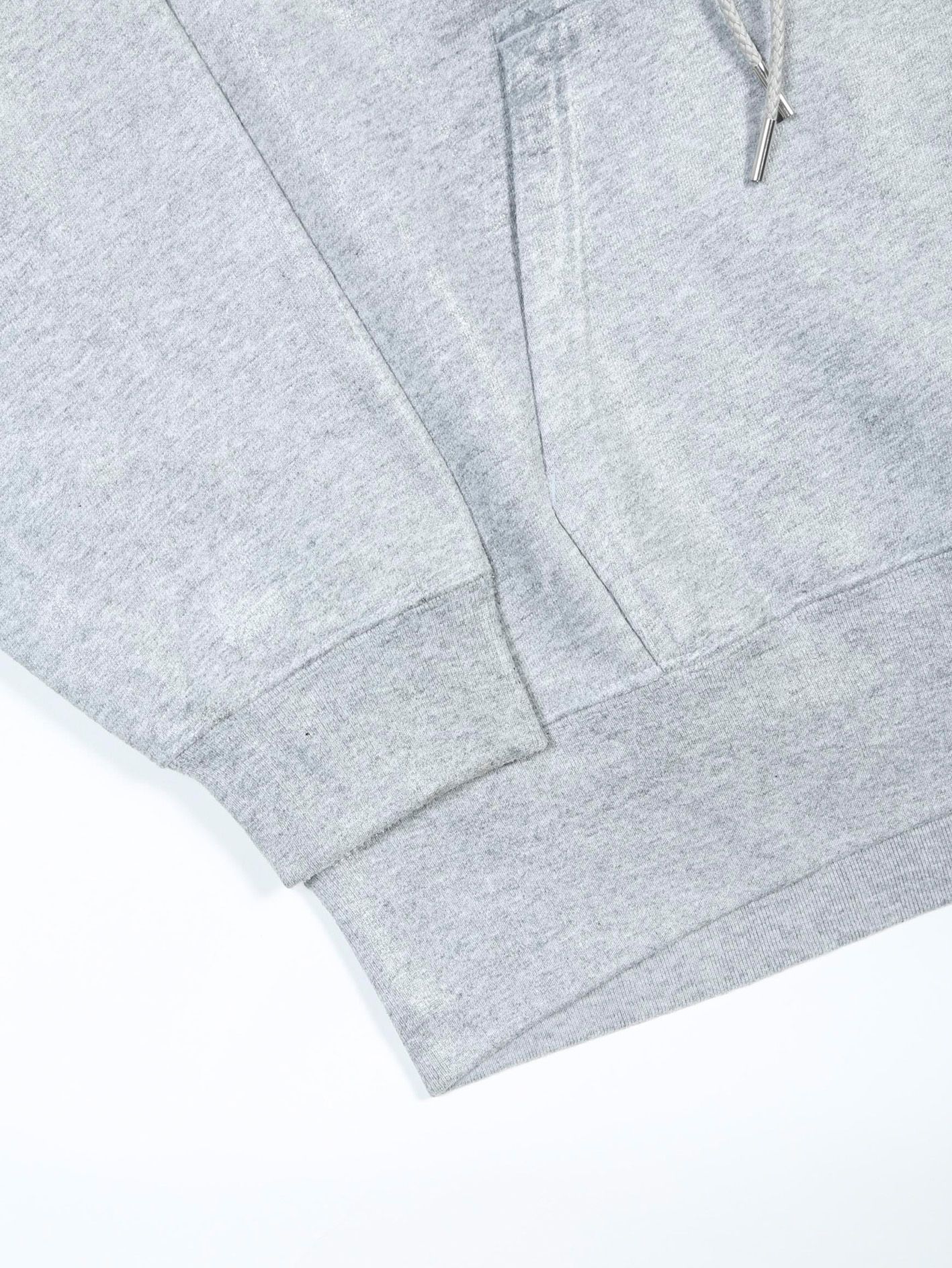 ロゴ刺繍コーティングスウェットパーカー - Logo Embroidery Coating Hoodie - HEATHER GRAY