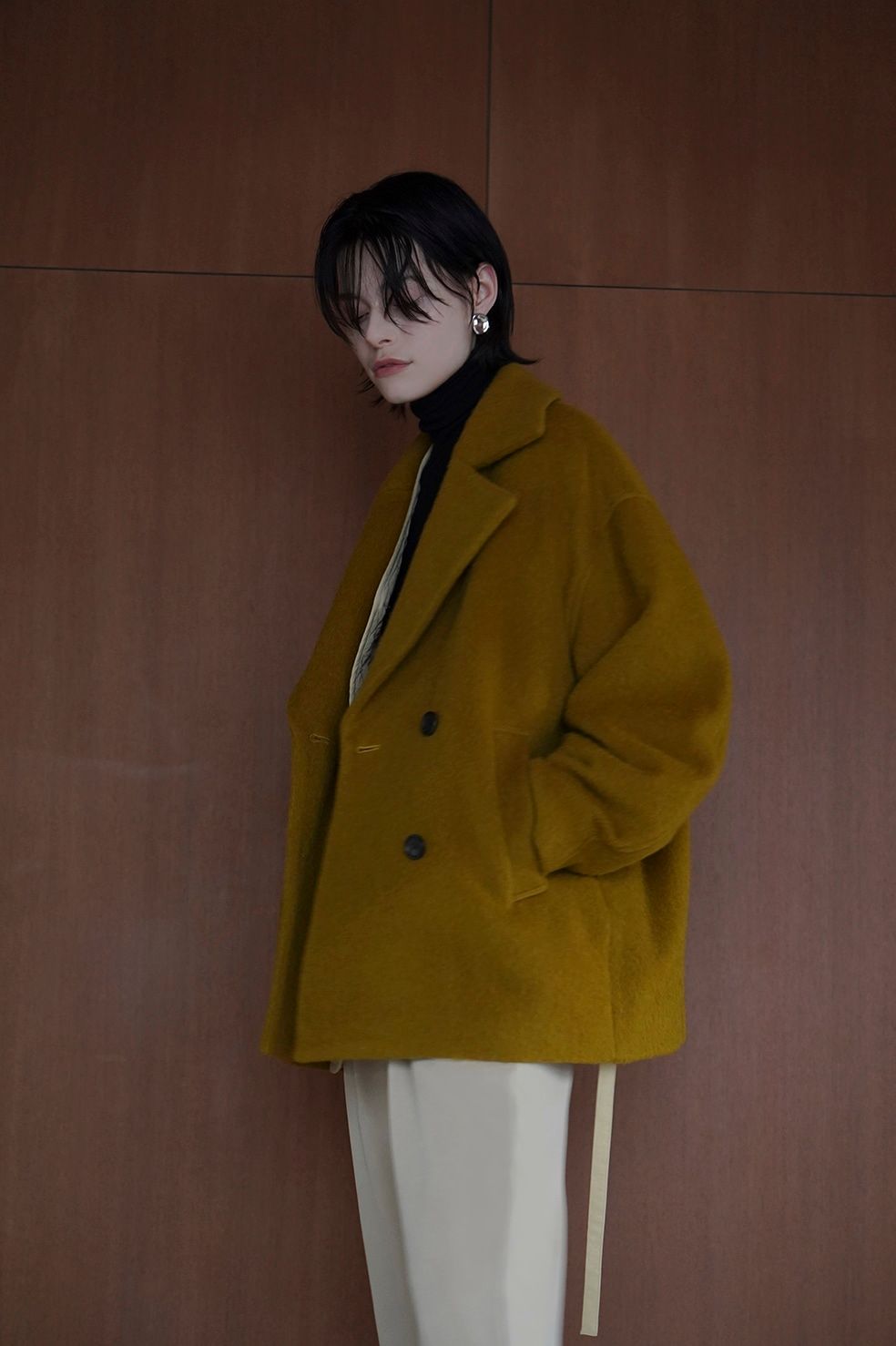 OSクラネCLANE1身幅クラネ 22AW OVER LINE DOUBLE COAT チェスターコート