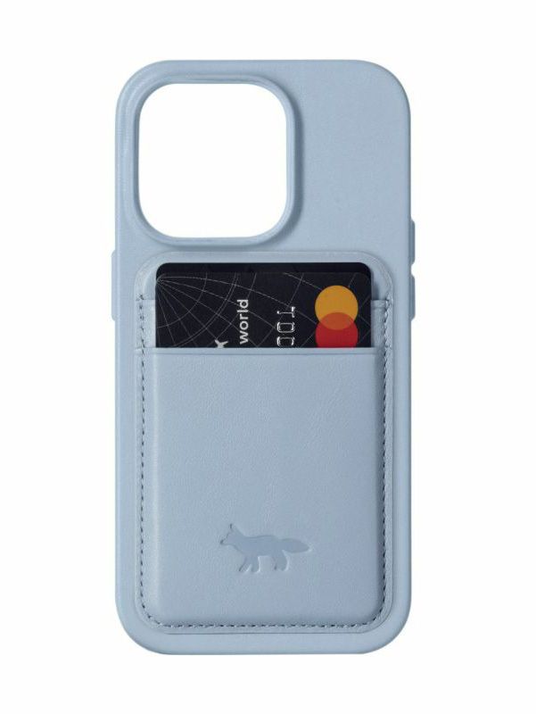【I4 PRO対応 アイフォンケース】 FW2022 TECH COLLECTION FOX MAGSAFECARD  IPHONE CASE WITH CARD HOLDER  BLUE