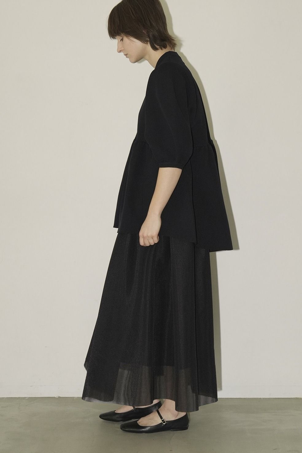 CLANE - ボリューム フレア スカート - ブラック - SHEER RUSSELL VOLUME FLARE SKIRT | ADDICT  WEB SHOP