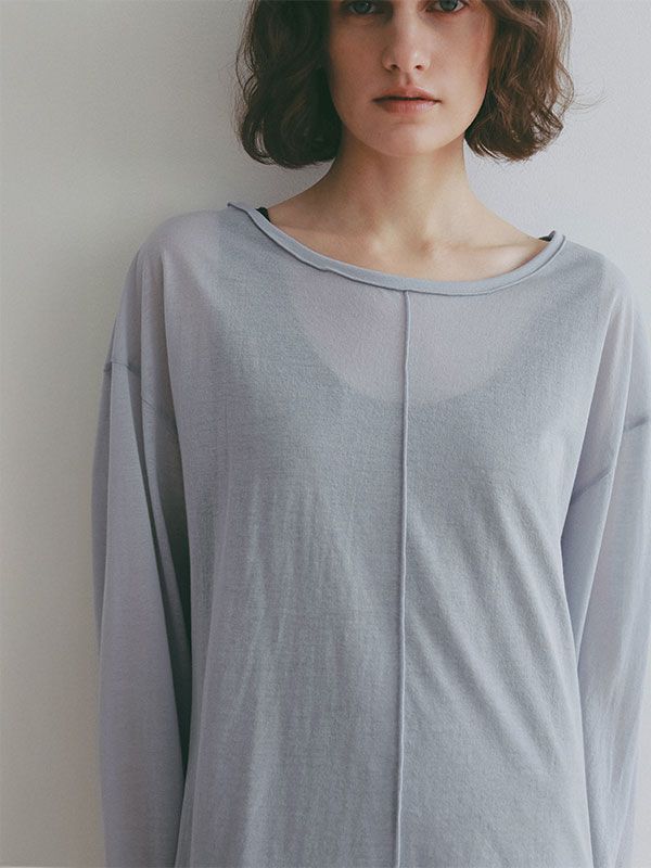 センターピンタックシアーロンTee (BLUE)