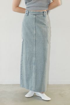サークルカット レイヤード デニムスカート -  CIRCLE CUT LAYERED DENIM SKIRT - ICE BLUE