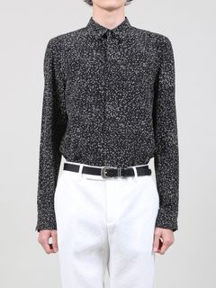 ドットシャツ - Regular Fly Front Shirt - BLACK×OFF WHITE