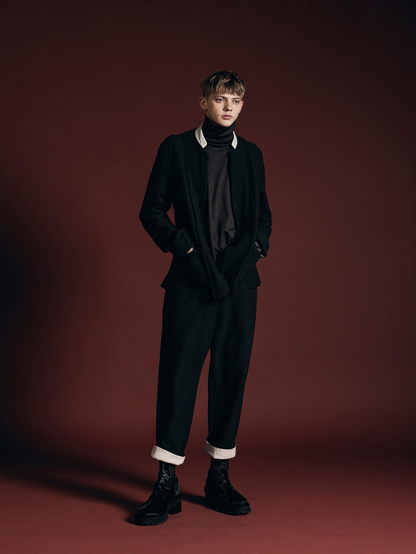 クロップド トラウザーズ - fulling cropped trousers VI-3637-04 - A-BLACK