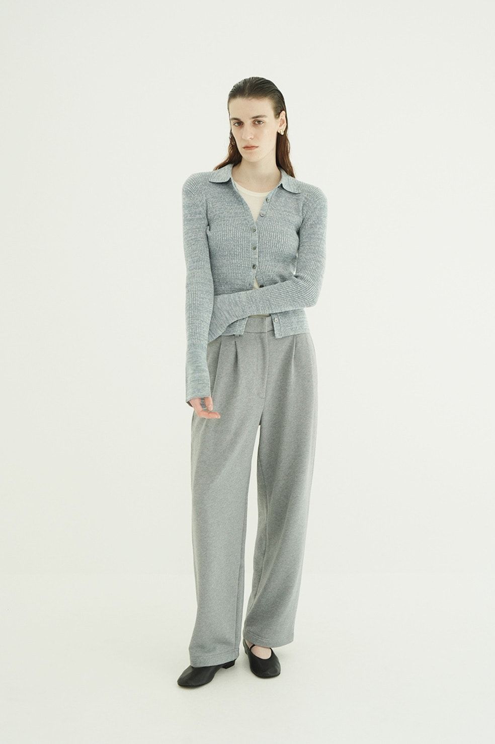 ツータック スウェットパンツ - TWO TUCK SWEAT PANTS (GREY)