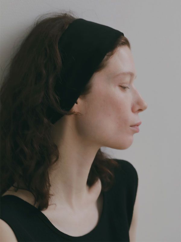 スウェードライクヘアバンド （BLACK)