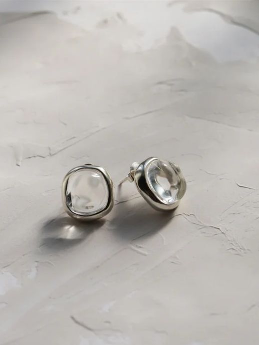 【両耳用】グラストウピアス SV シルバー シンプル デザイン ユニセックス アクセサリー