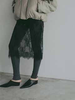 スカラレーススカート - BLACK