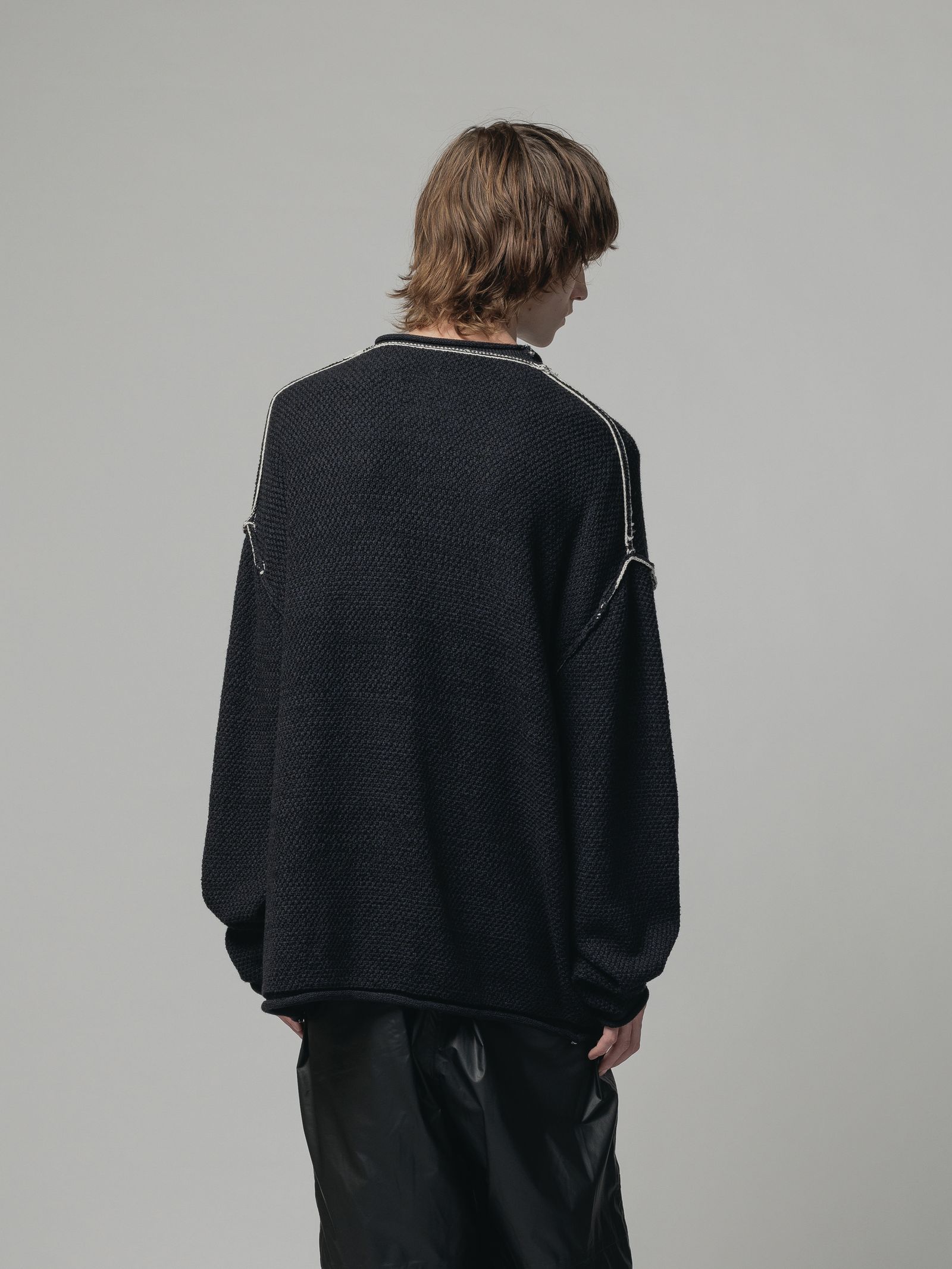 7G プルオーバーニット - BLACK