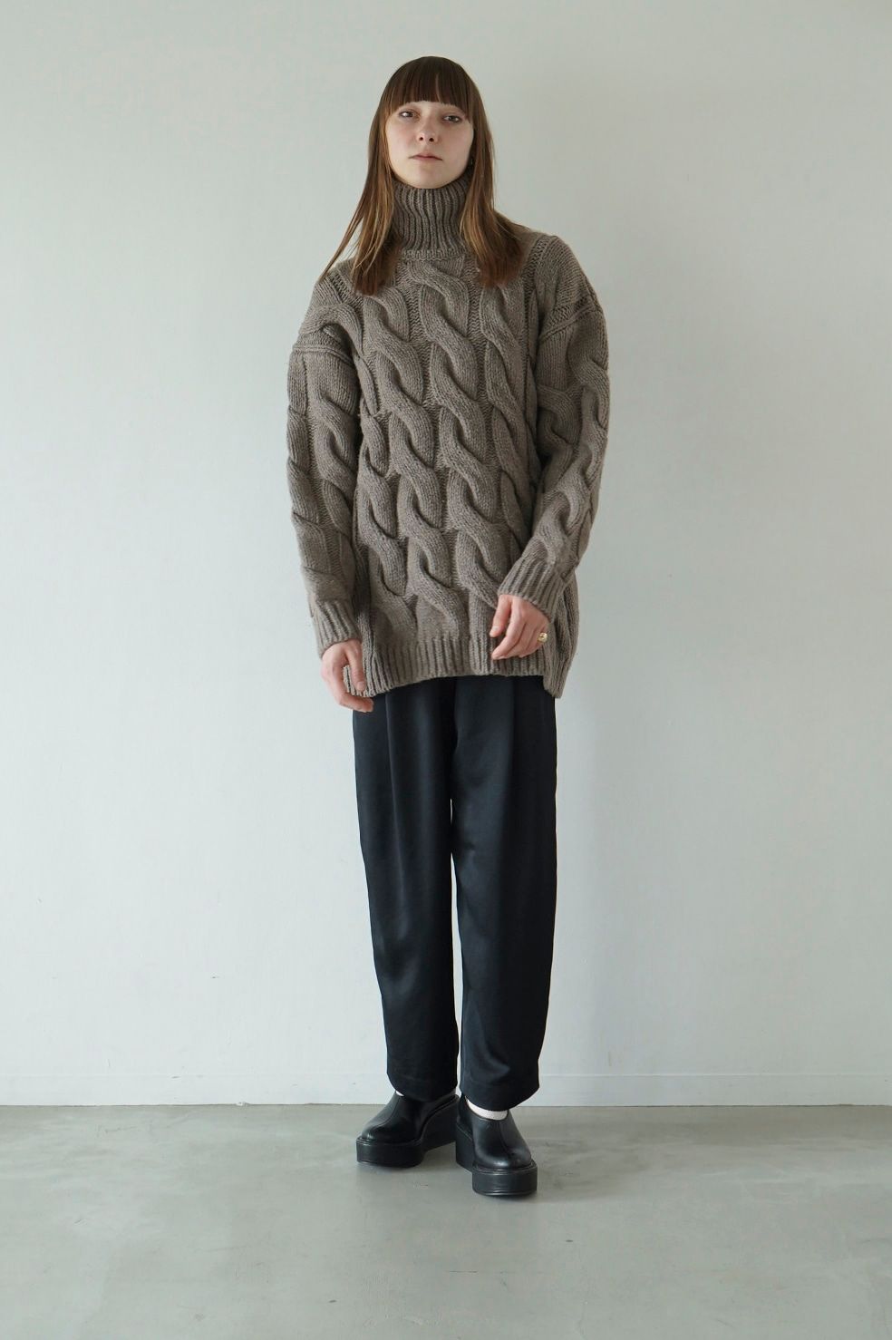 サテン スラックス パンツ - SATIN SLACKS PANTS - BLACK