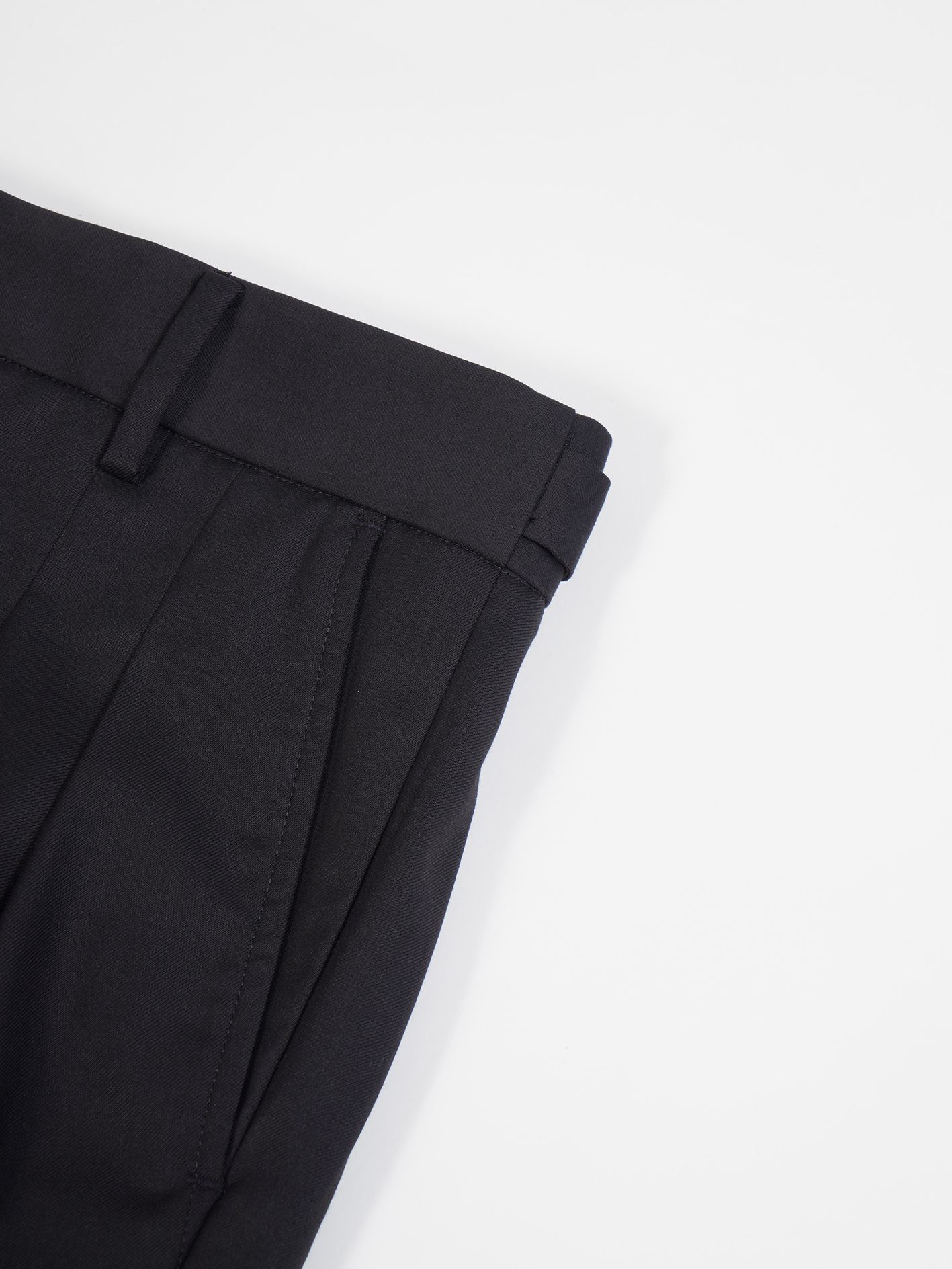 T/Rギャバストレッチ 2タックパンツ - 2 Tuck Pants - BLACK